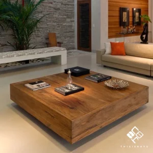 MEJA TAMU ELEGANT KAYU JATI ASLI NATURAL